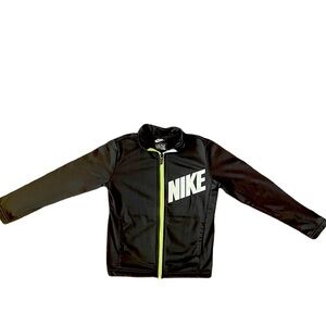 Nike Full Zip Jacket Boys black neon green zip